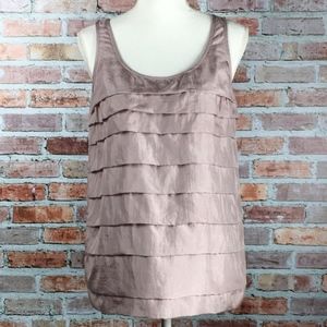 Eileen Fisher 100% Silk Habutai Tiered Tank Top M